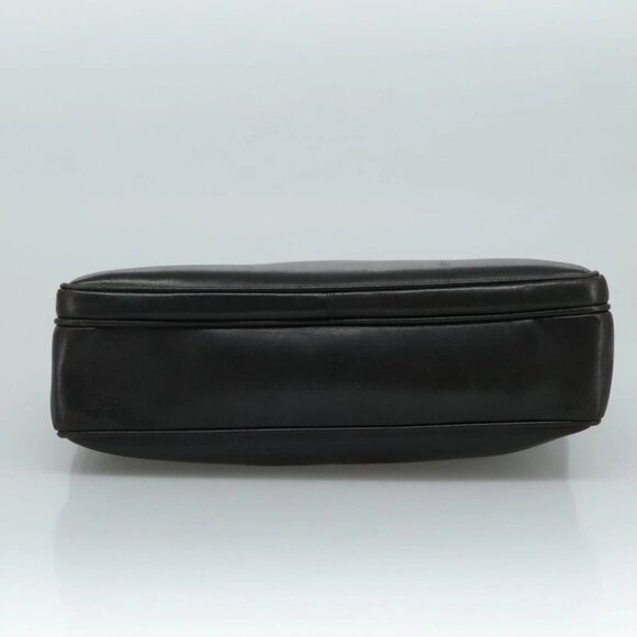 CHANEL COCO Mark Chain Shoulder Bag Lamb Skin Black Gold CC Auth 109490 - Picture 10 of 15